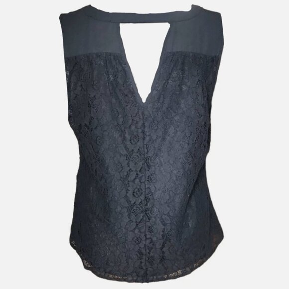 Laundry by Shelli Segal Sheer Lace Sleeveless Blouse Top - Picture 2 of 6